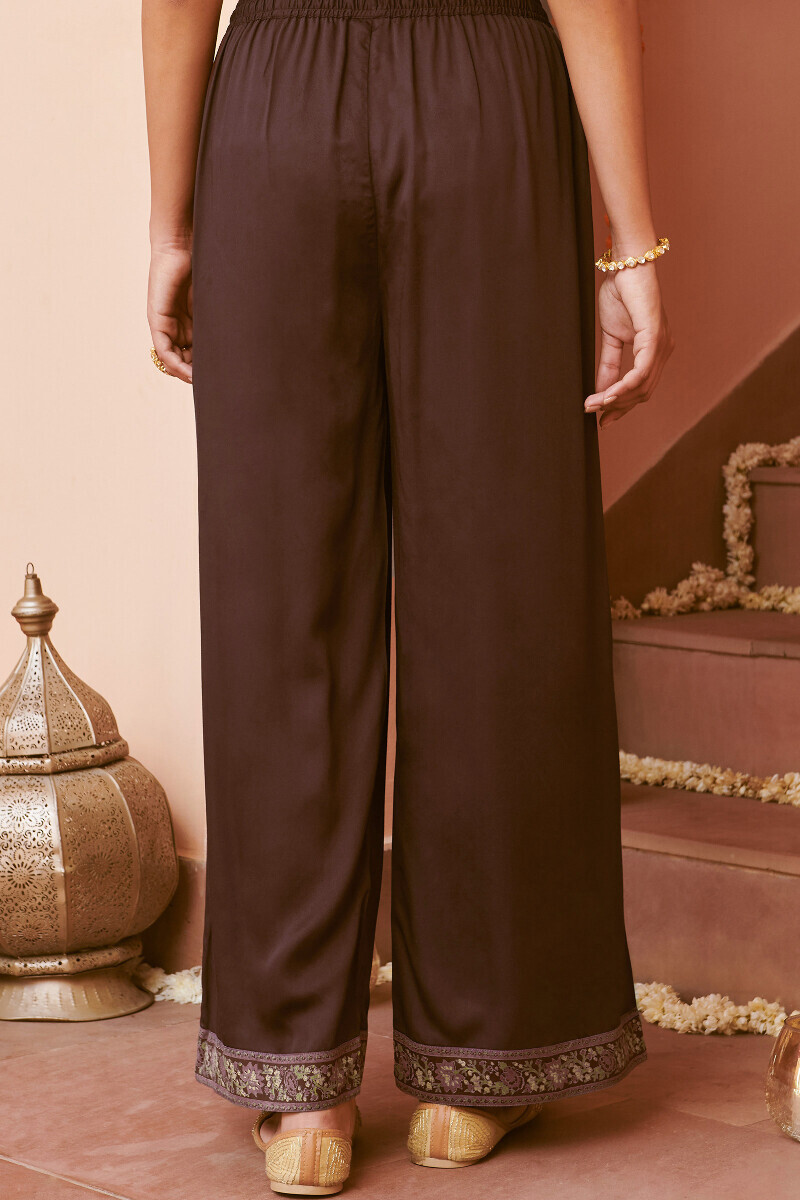 Brown Handcrafted Satin Farsi