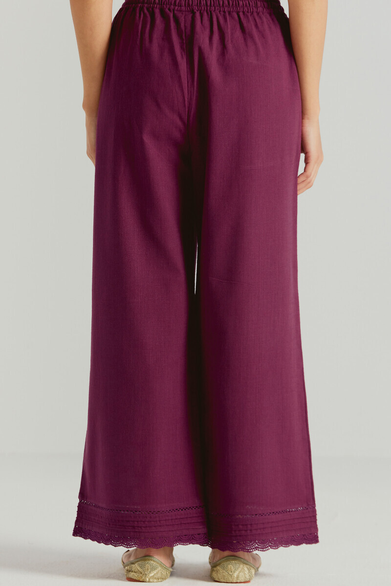 Purple Handcrafted Gauze Slub Farsi