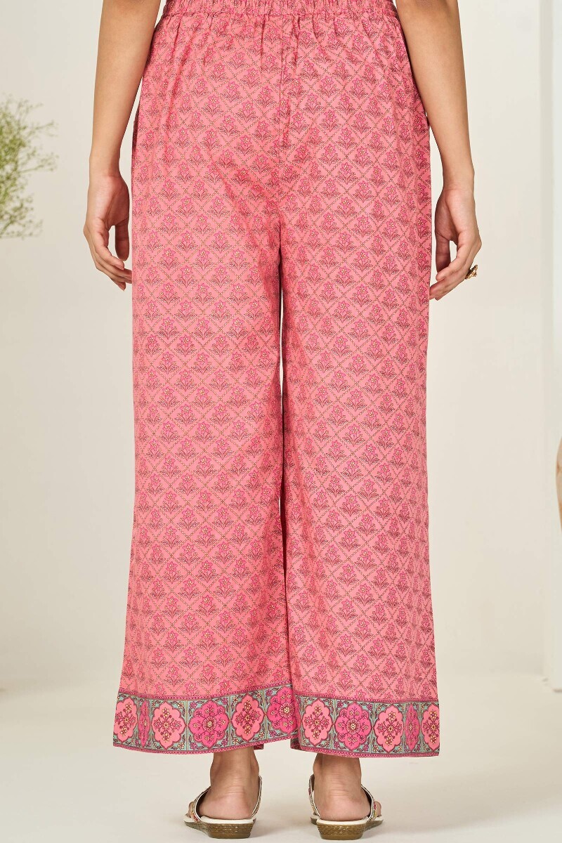 Pink Hand Printed Cotton Farsi