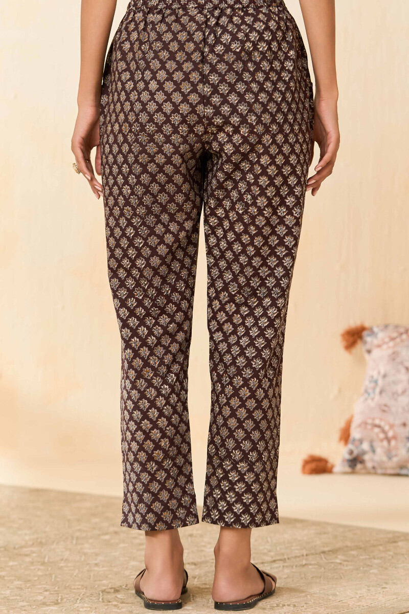 Bagru Hand Block-Printed Cotton Narrow Pants