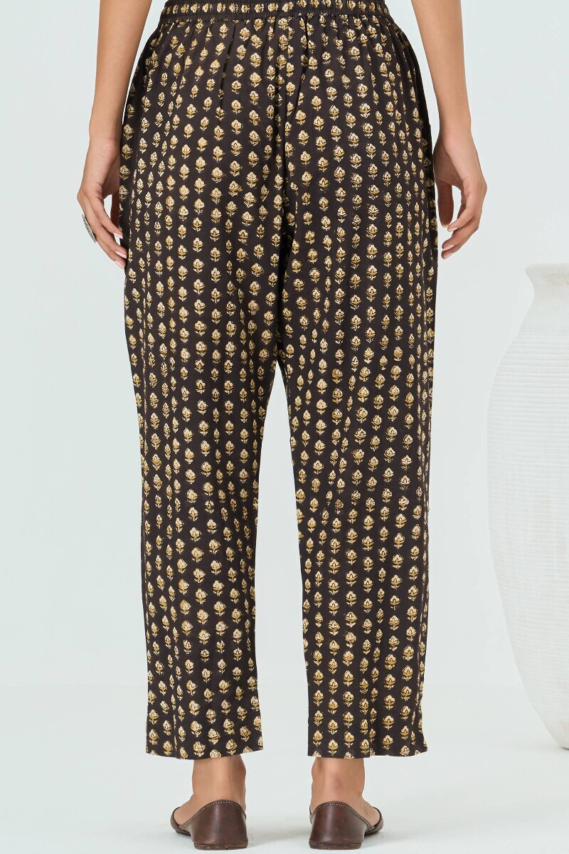 Bagru Hand Block-Printed Cotton Narrow Pants