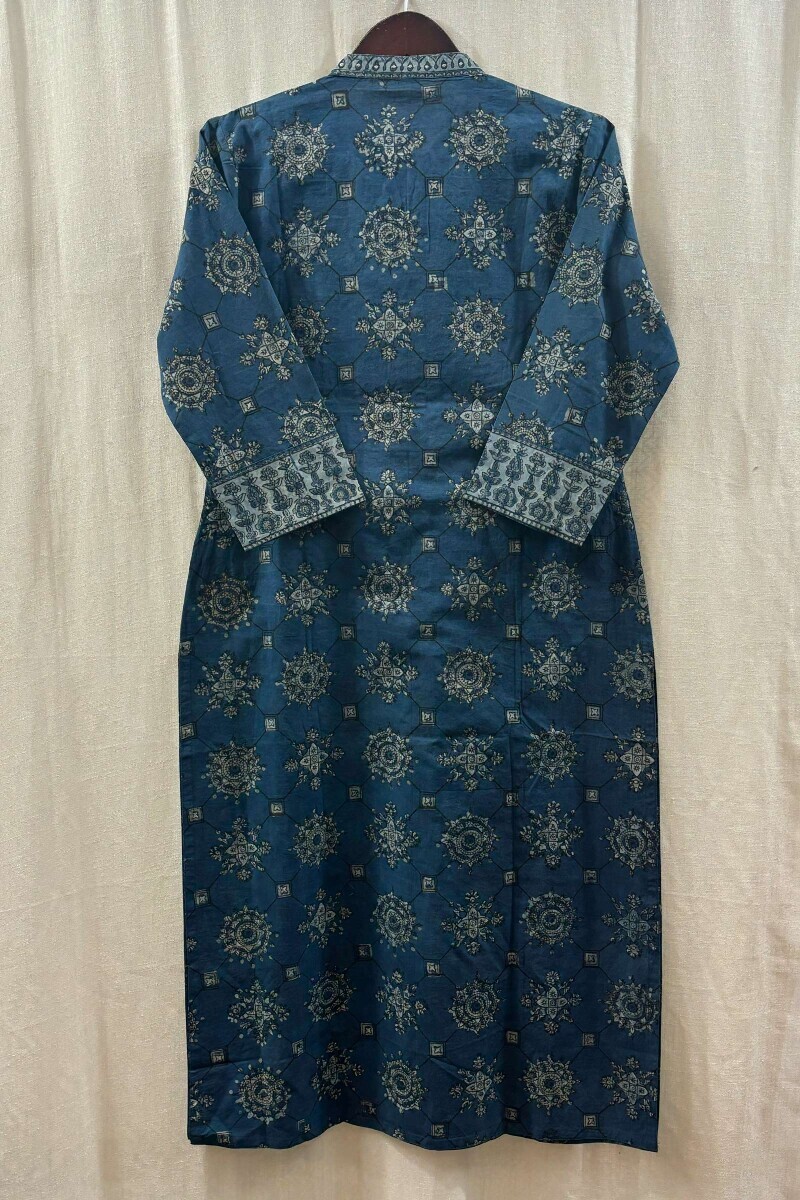 Indigo Hand Block-Printed Kurta