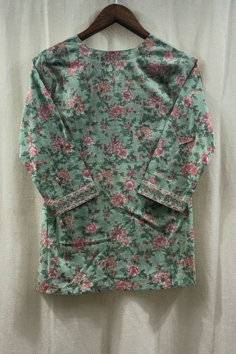 Green Hand Block-Printed Top