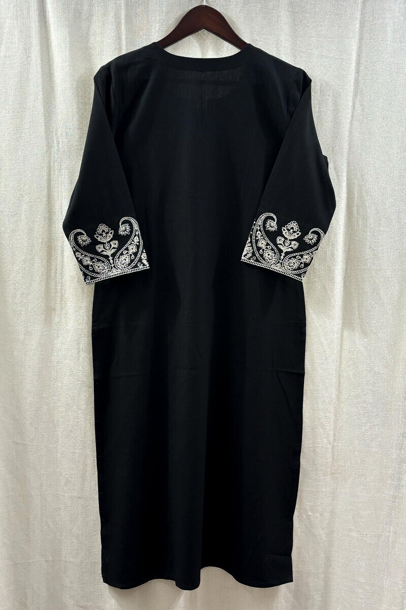 Embroidered Cotton Straight Kurta