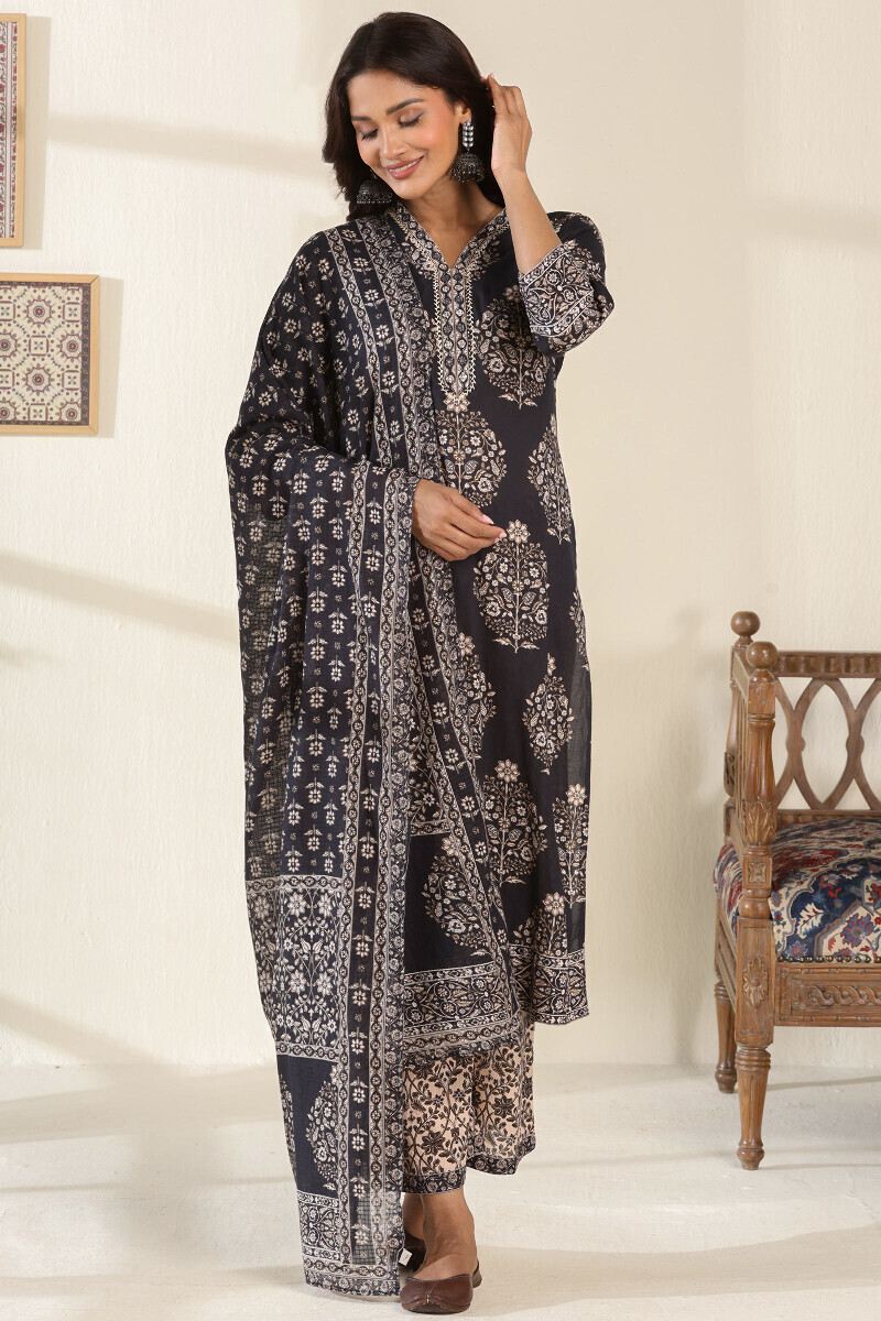 Beige Printed Cotton Farsi