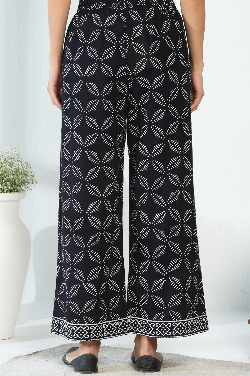 Black Hand Block-Printed Cotton Farsi