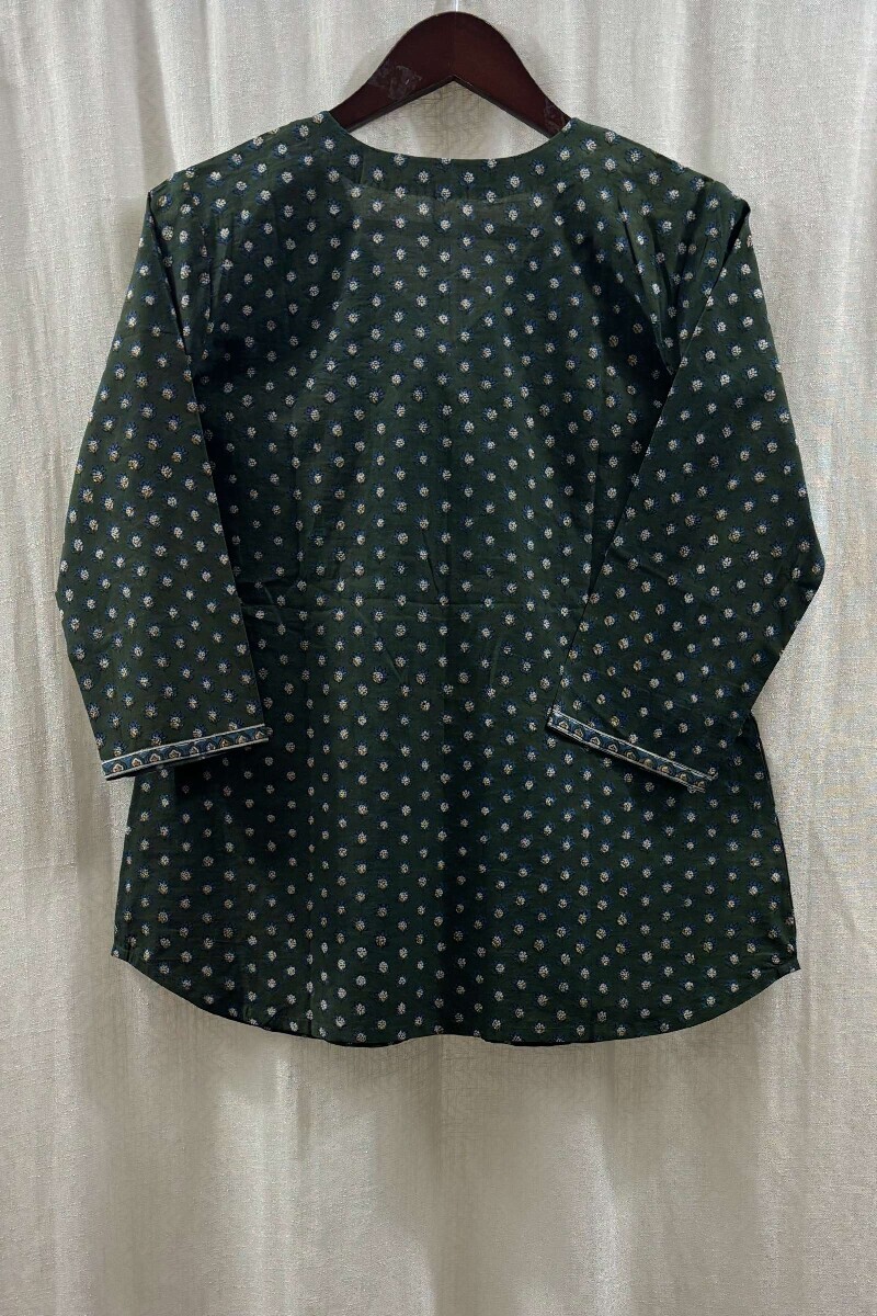 Green Hand Block-Printed Top