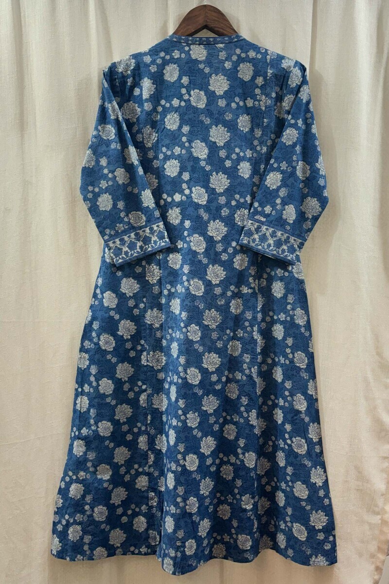 Blue Hand Block-Printed Kurta