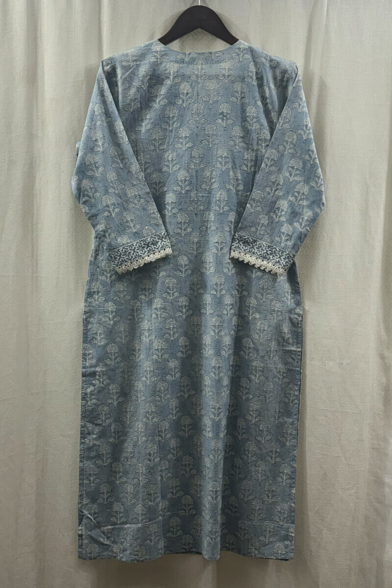 Blue Hand Block-Printed Kurta