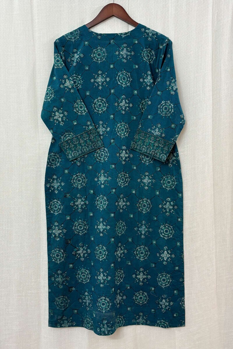 Akola Hand Block-Printed Straight Cotton Kurta