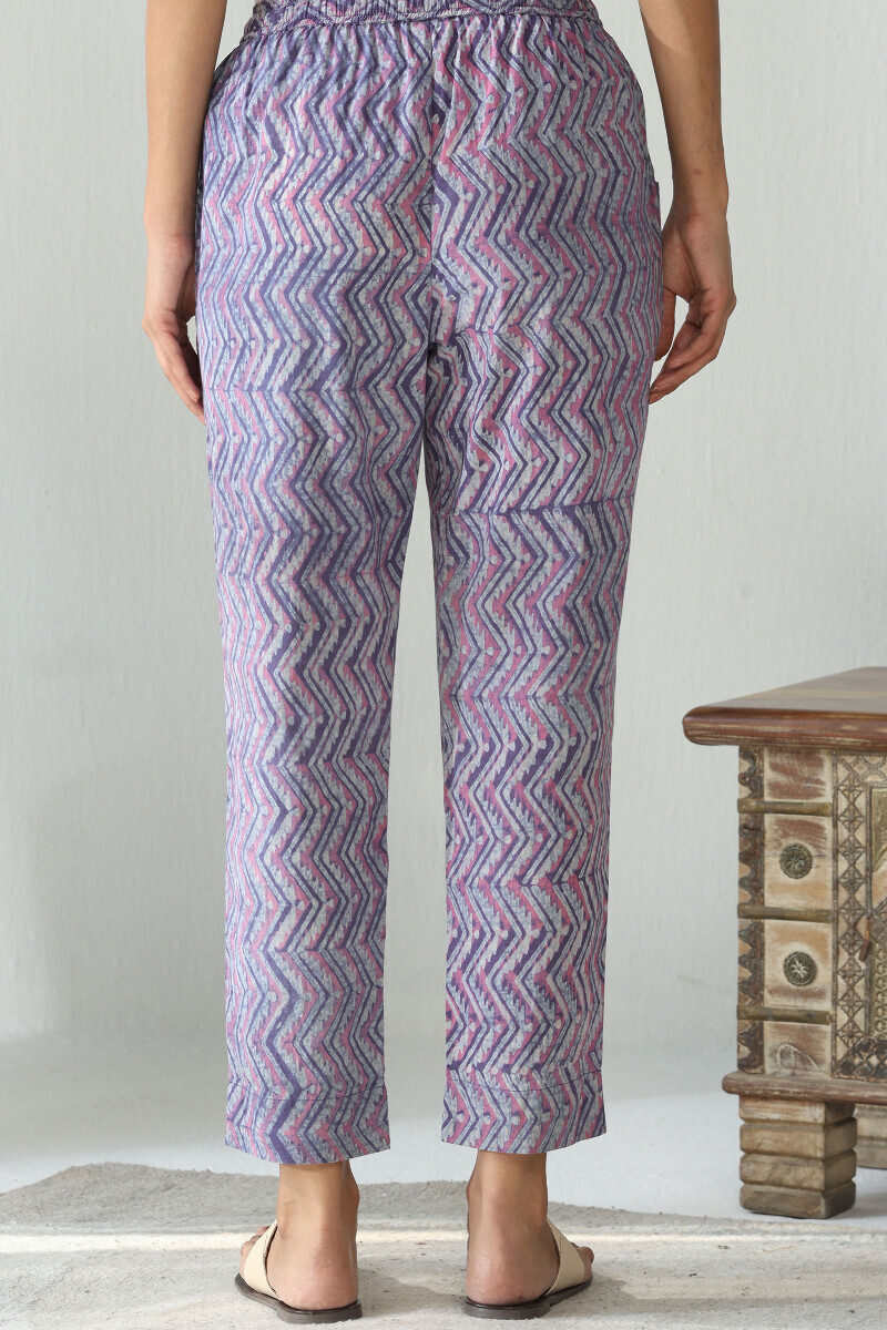 Akola Hand Block-Printed Cotton Narrow Pants