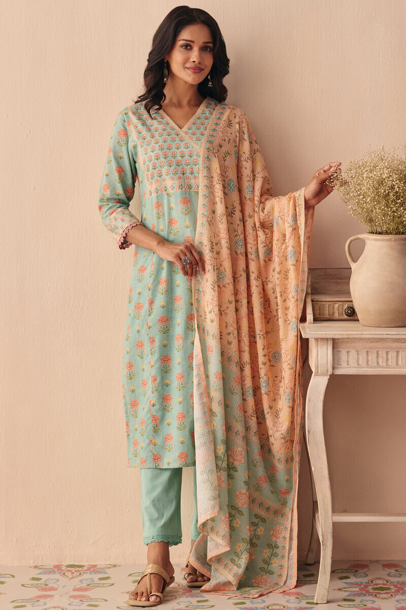Pink Printed Kota Dupatta