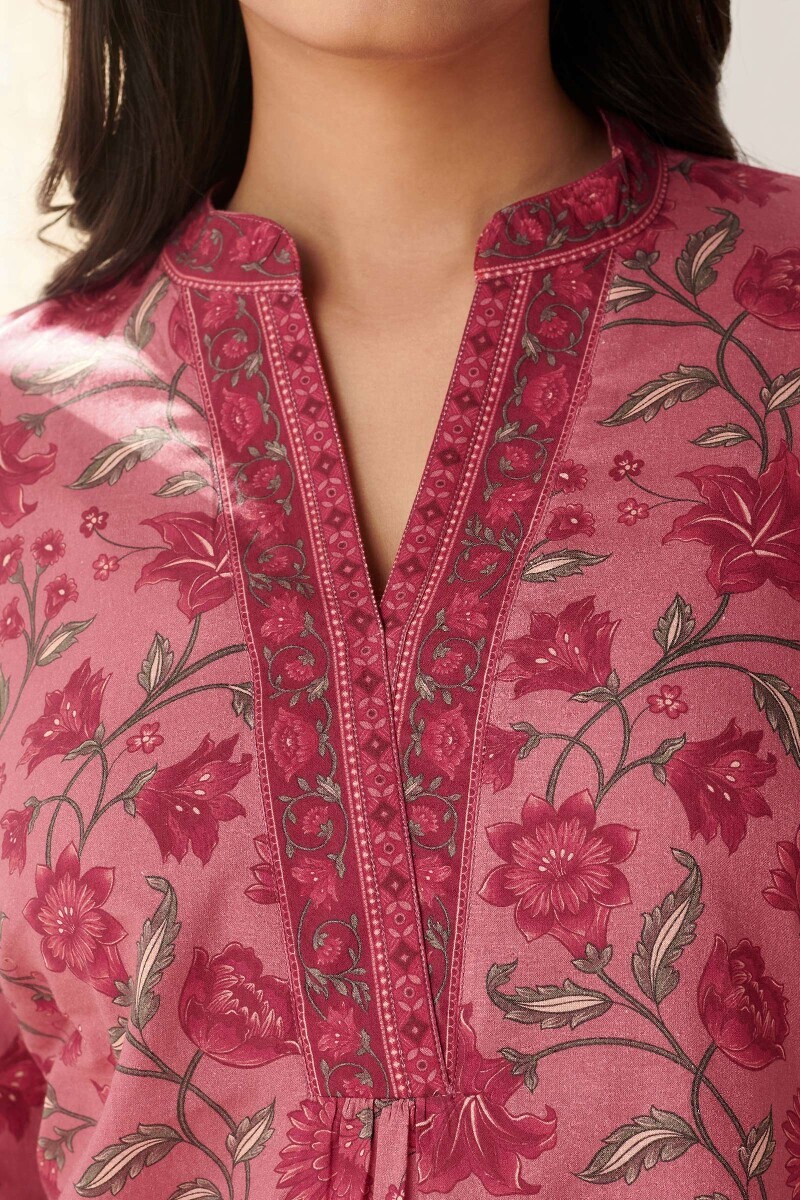 Pink Printed Cotton Top