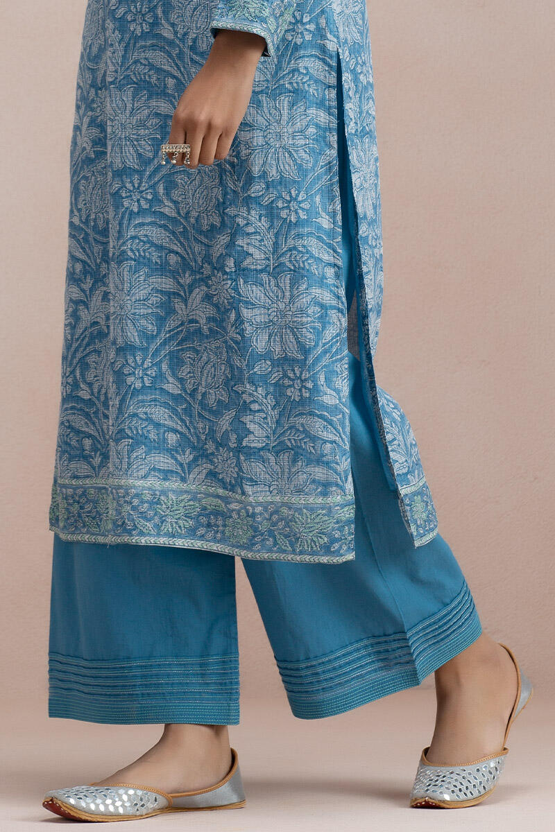 Blue Handcrafted Straight Kota Kurta