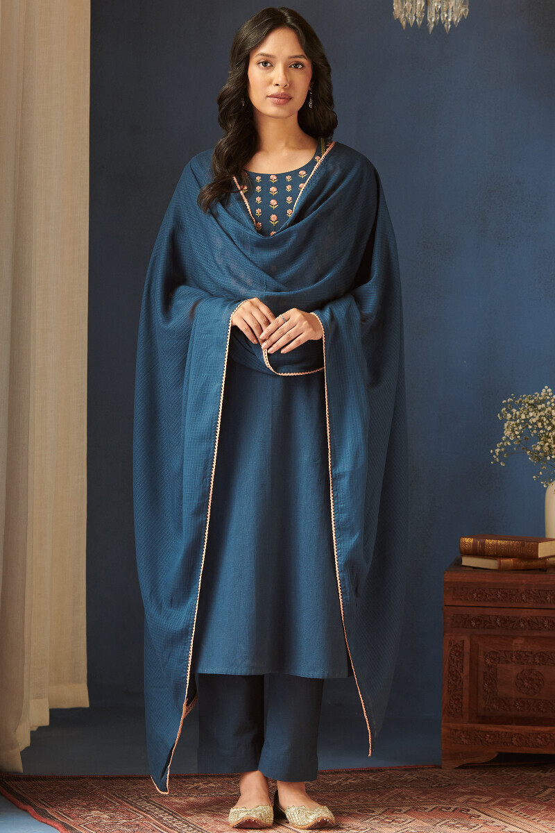 Indigo Handcrafted Kota Dupatta