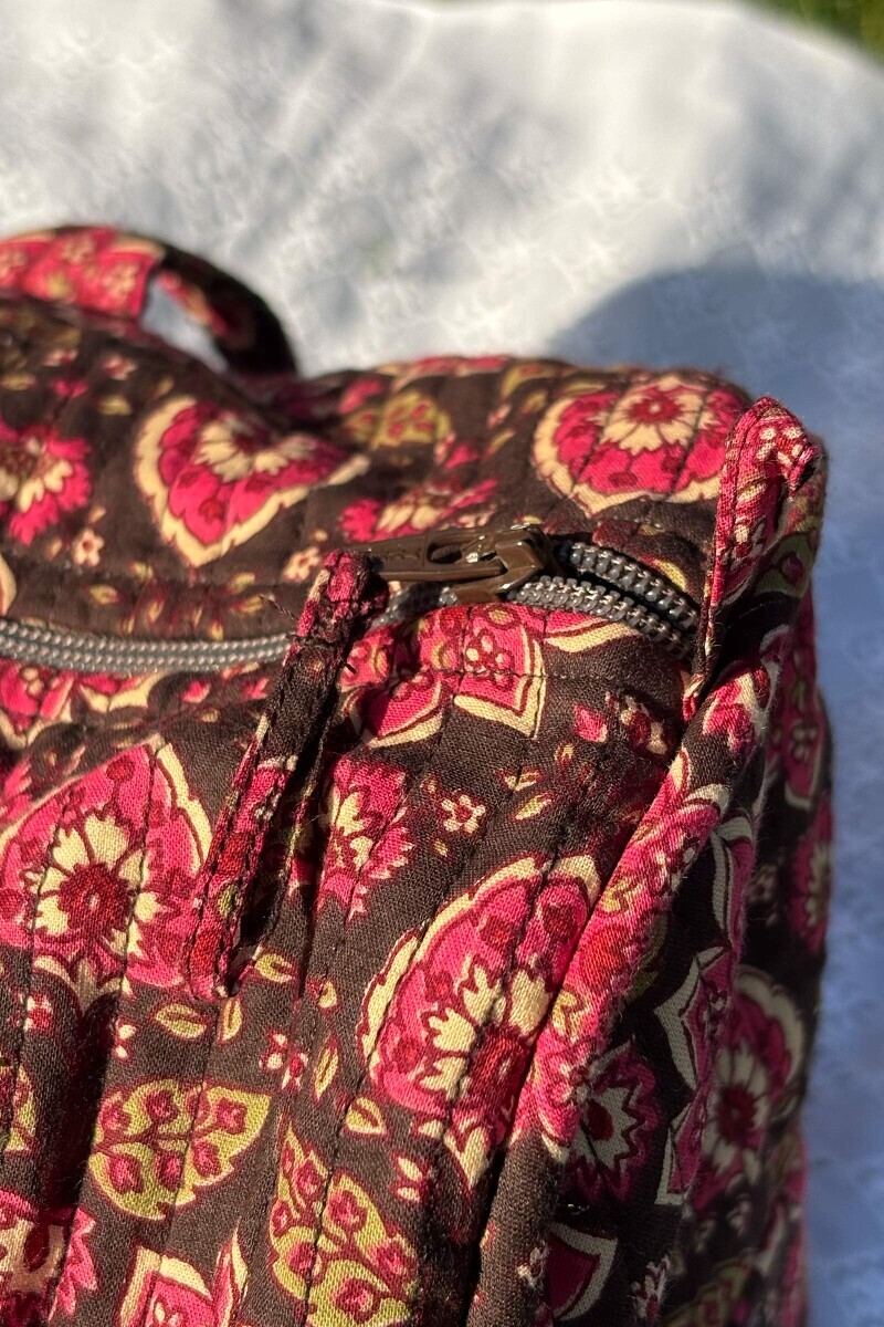 Brown Hand Printed Cotton Holdall Bag