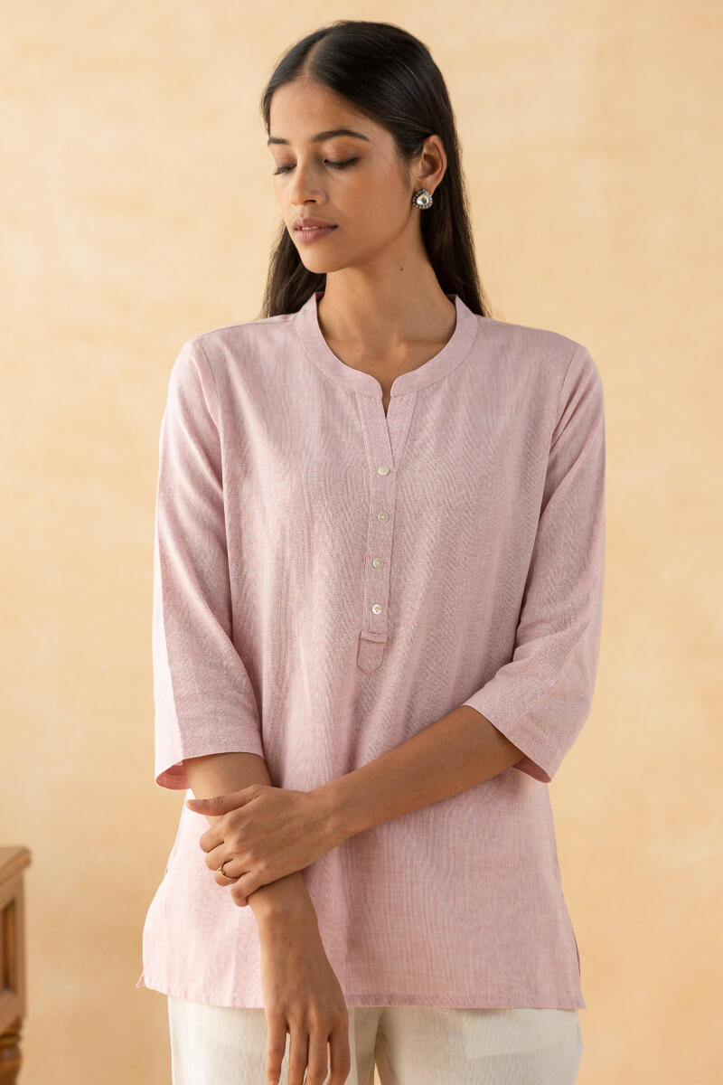 Red Handcrafted Cotton Linen Shirt