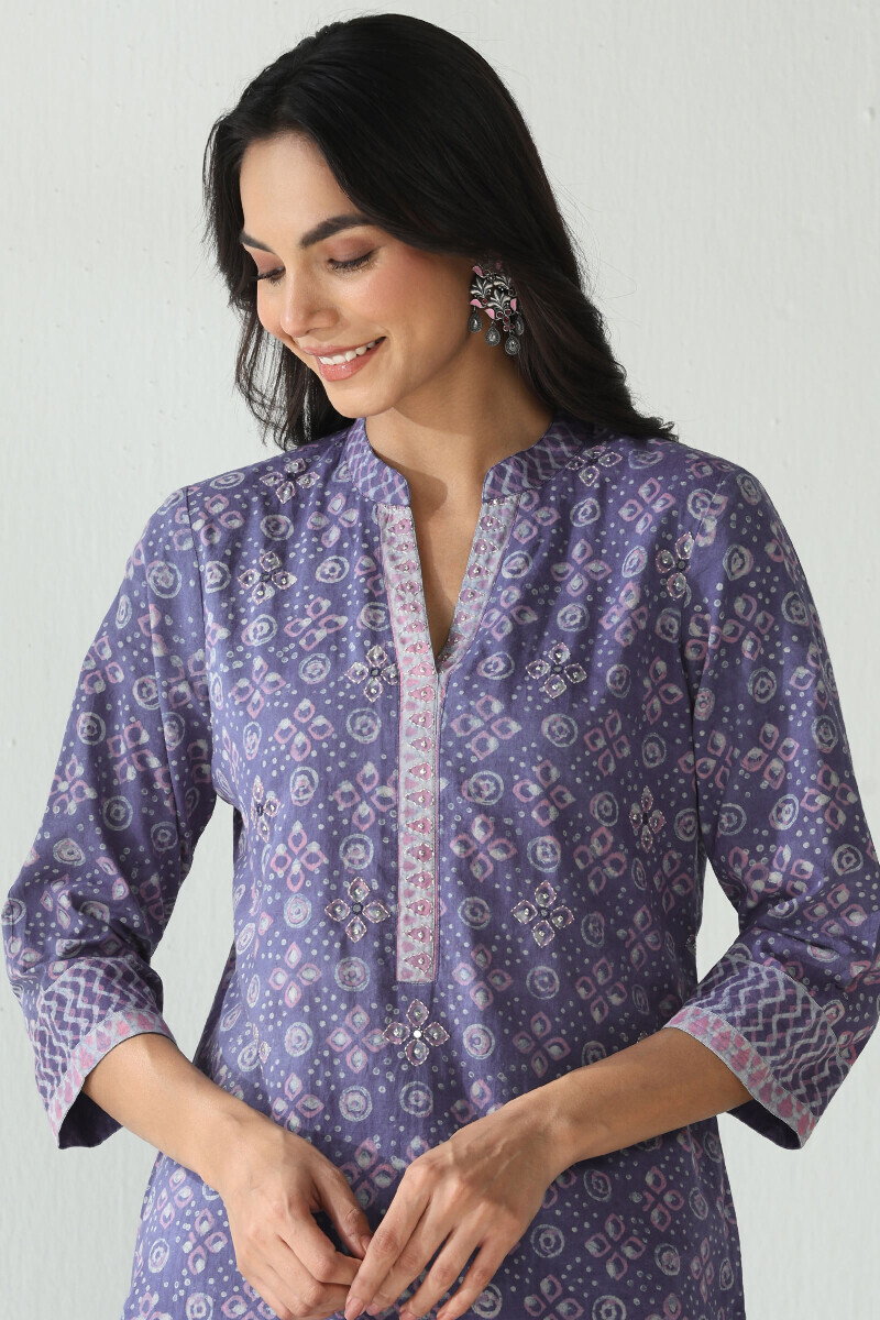 Akola Hand Block-Printed Straight Cotton Kurta