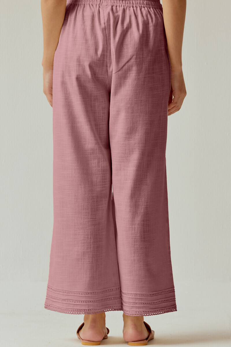Mauve Handcrafted Gauze Slub Farsi