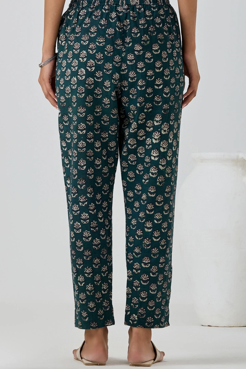 Bagru Hand Block-Printed Cotton Narrow Pants