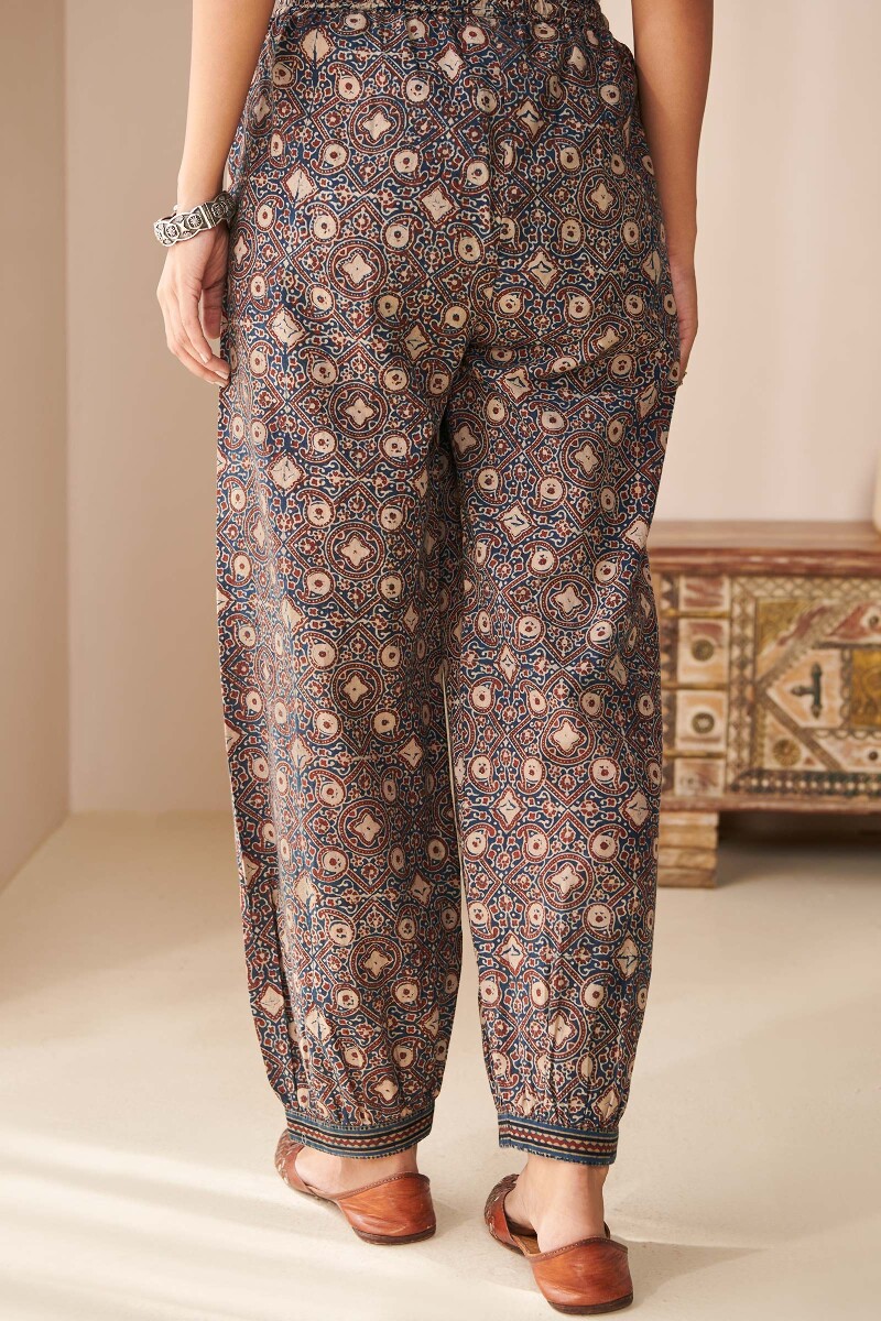 Ajrak Hand Block Printed Cotton Izhaar Pants