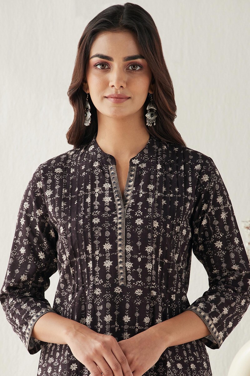 Bagru Hand Block Printed Straight Cotton Kurta