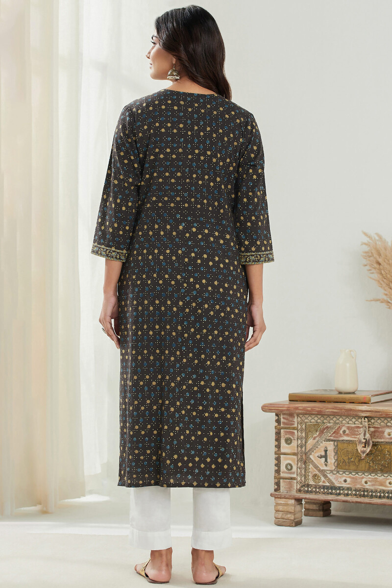 Ajrak Hand Block Printed Straight Cotton Kurta