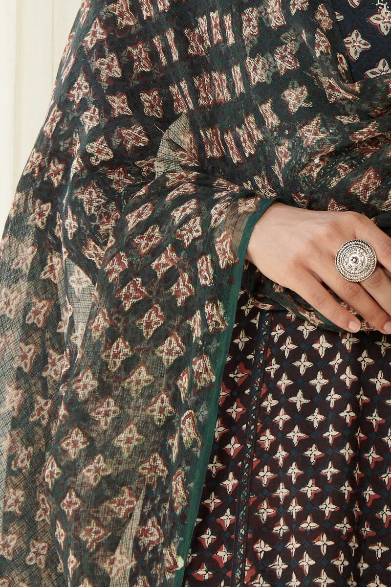 Bagru Hand Block Printed Kota Dupatta