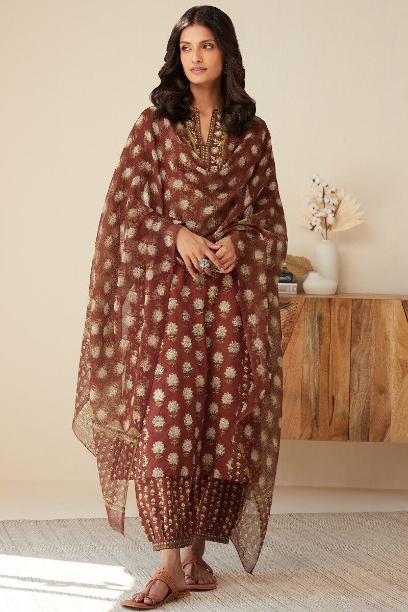 Bagru Hand Block-Printed Cotton Izhaar Pants