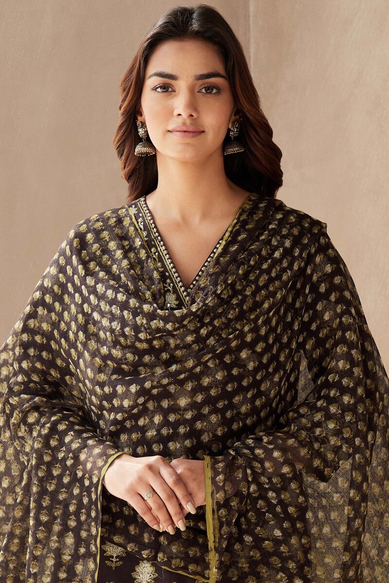 Bagru Hand Block-Printed Kota Dupatta