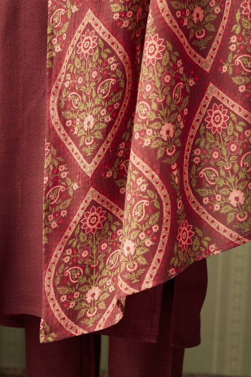 Maroon Printed Kota Dupatta