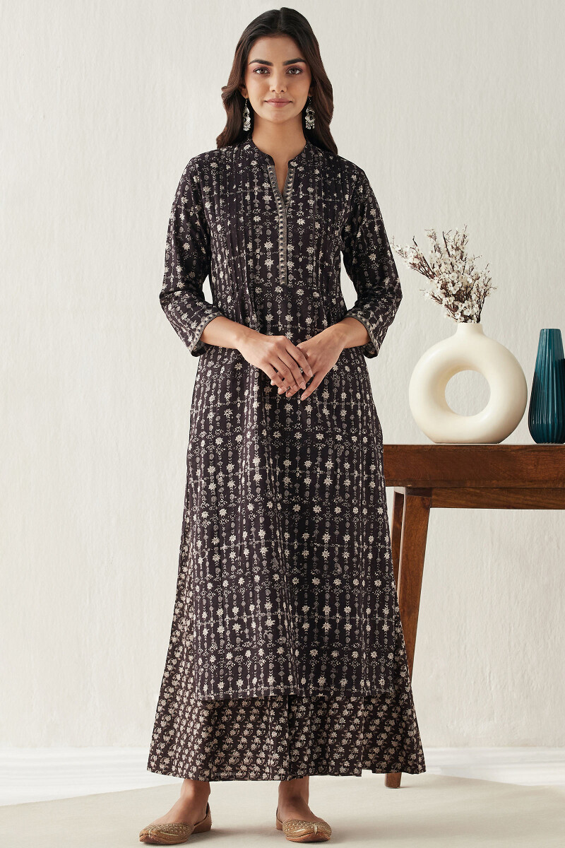 Bagru Hand Block Printed Straight Cotton Kurta