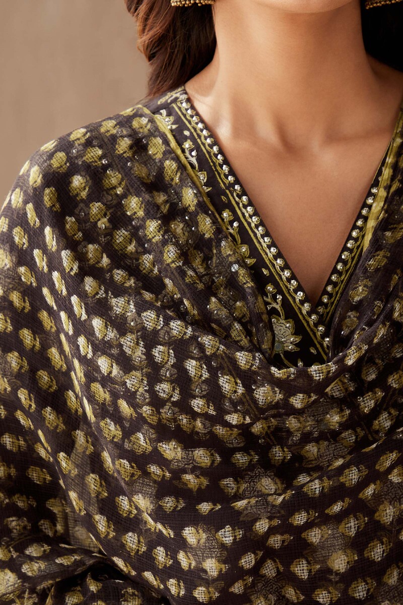 Bagru Hand Block-Printed Kota Dupatta