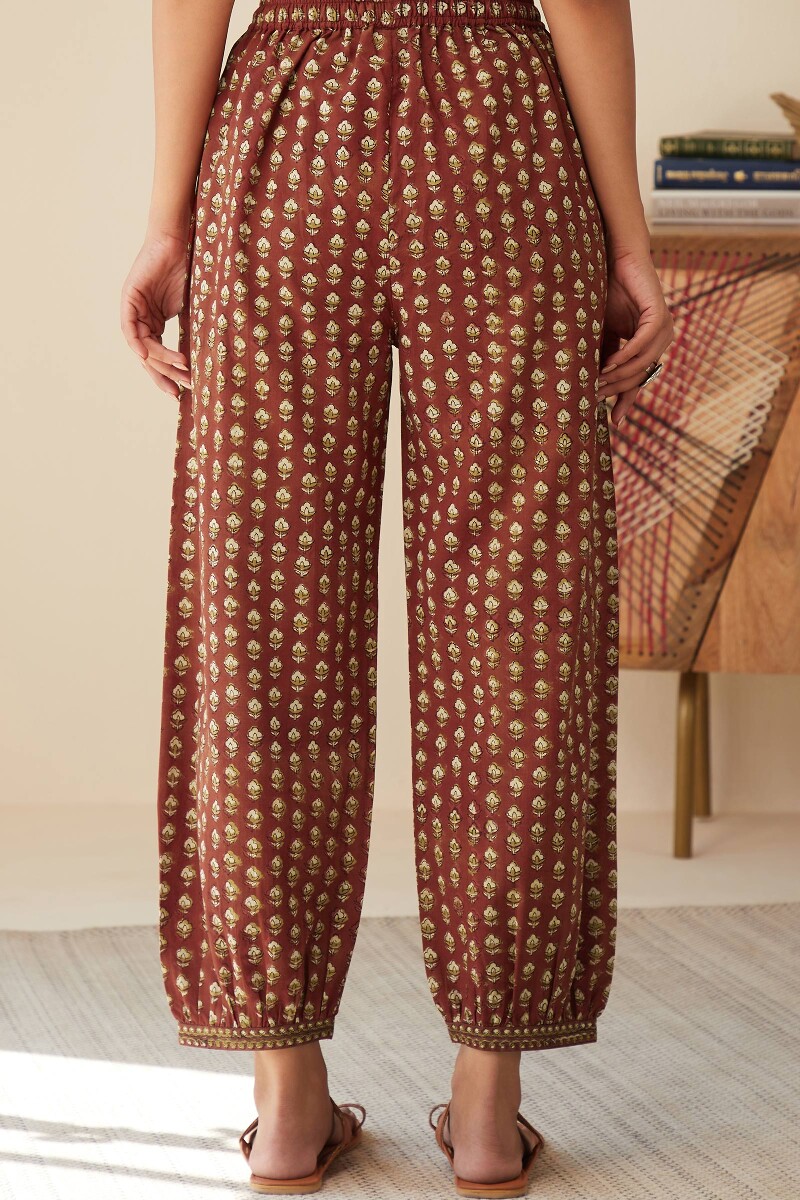 Bagru Hand Block-Printed Cotton Izhaar Pants