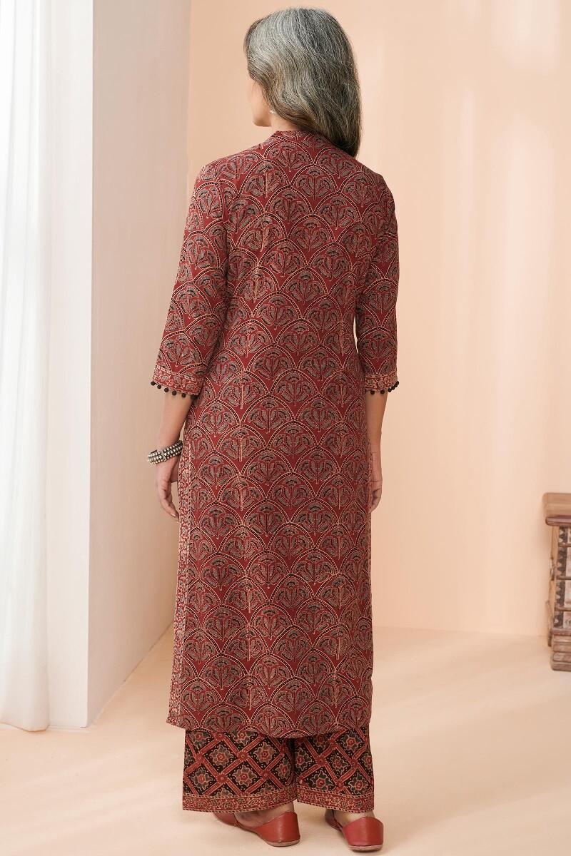 Ajrak Hand Block Printed Straight Cotton Kurta