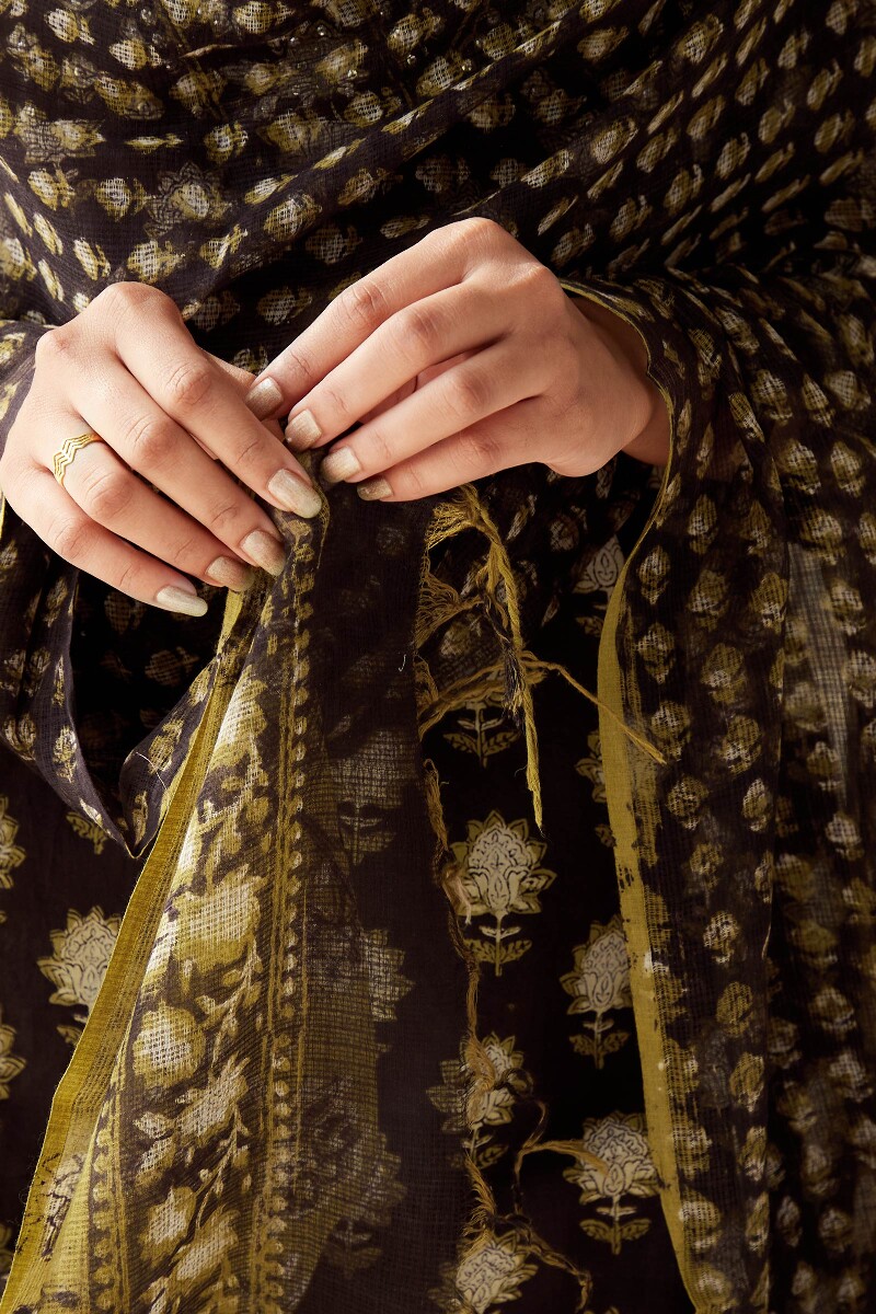 Bagru Hand Block-Printed Kota Dupatta