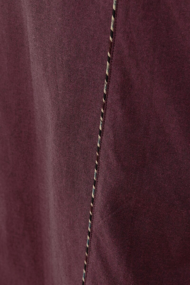 Maroon Hand Block Printed Straight Handloom Kurta