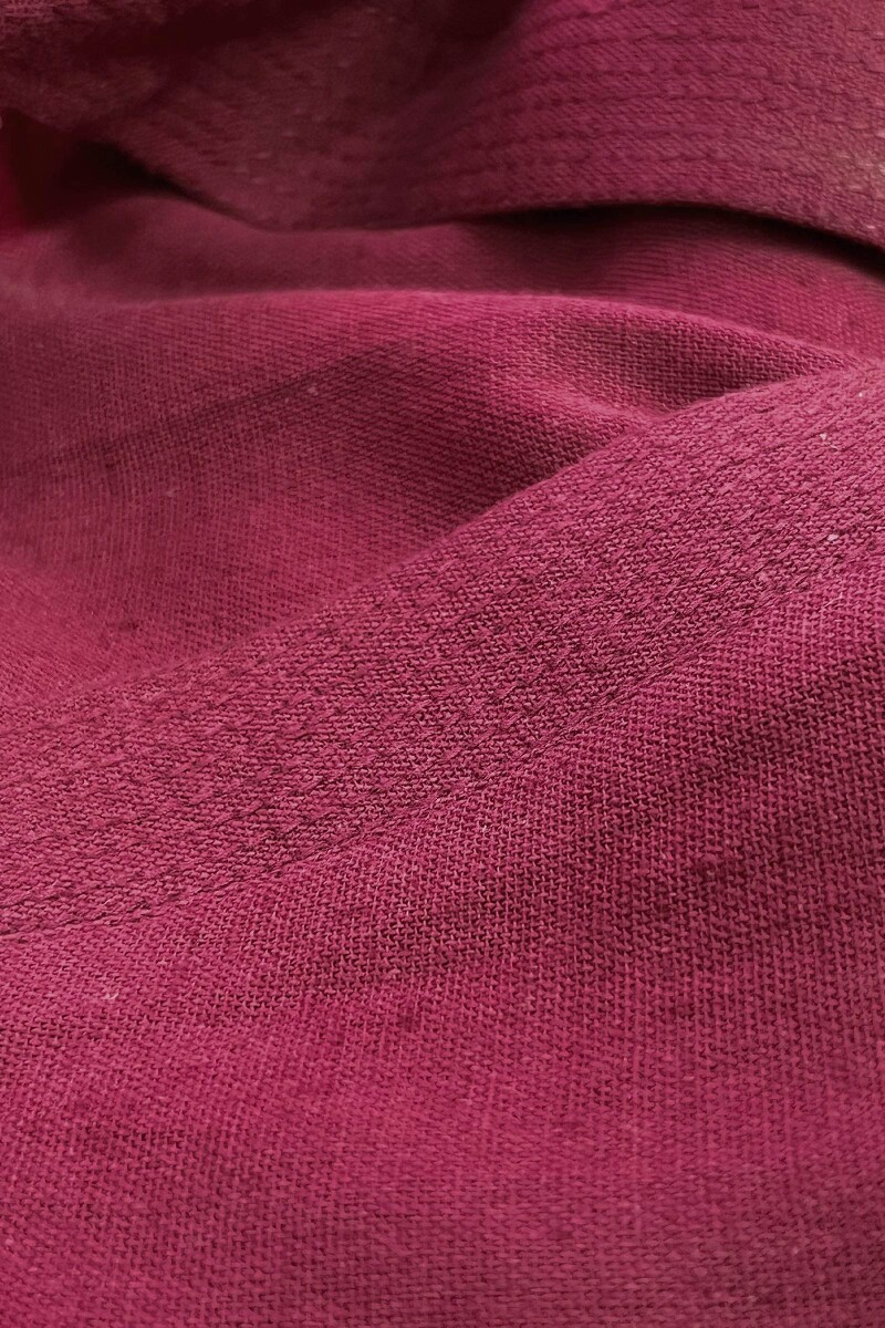 Raspberry Pink Handcrafted Straight Cotton Linen Kurta