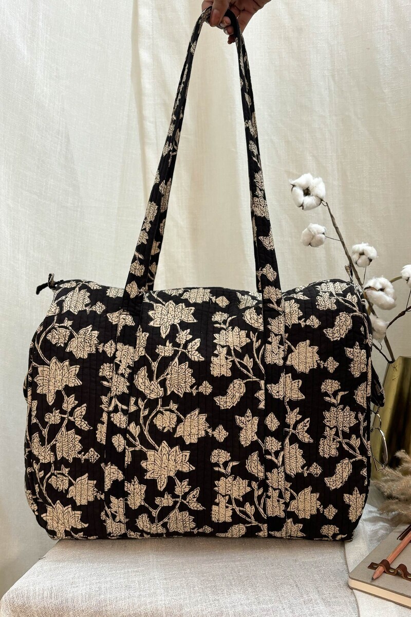 Bagru Hand Block-Printed Cotton Duffel Bag