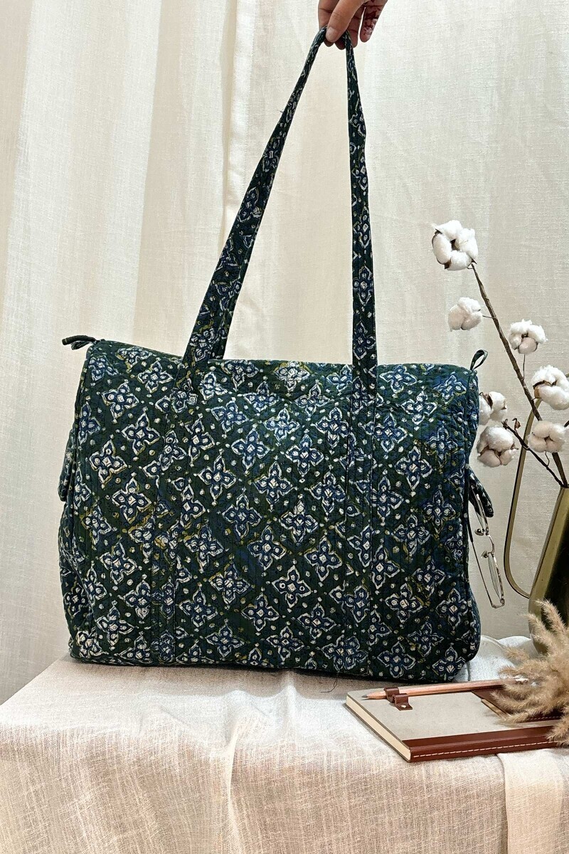 Bagru Hand Block-Printed Cotton Duffel Bag