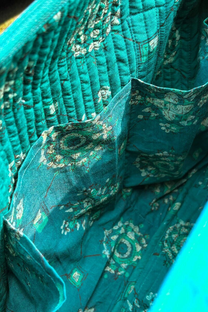 Akola Hand Block-Printed Cotton Duffel Bag