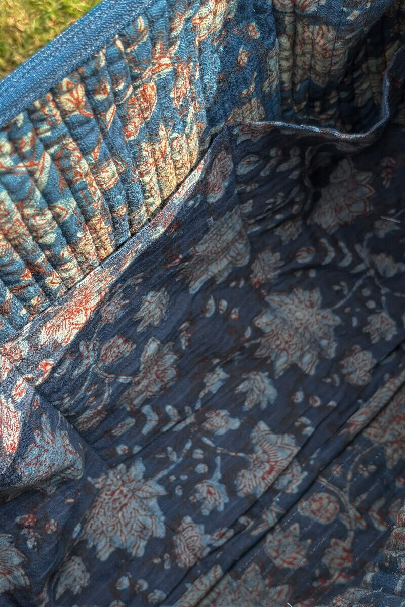 Akola Hand Block-Printed Cotton Duffel Bag