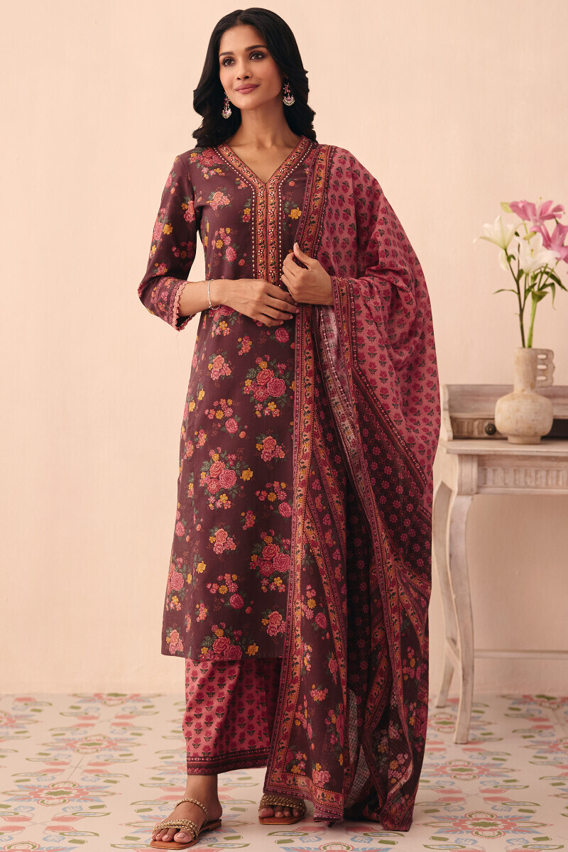 Pink Printed Kota Dupatta