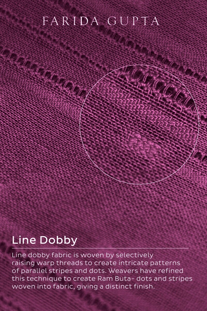 Purple Handcrafted Straight Cotton Dobby Kurta