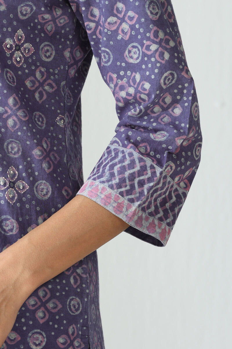 Akola Hand Block-Printed Straight Cotton Kurta