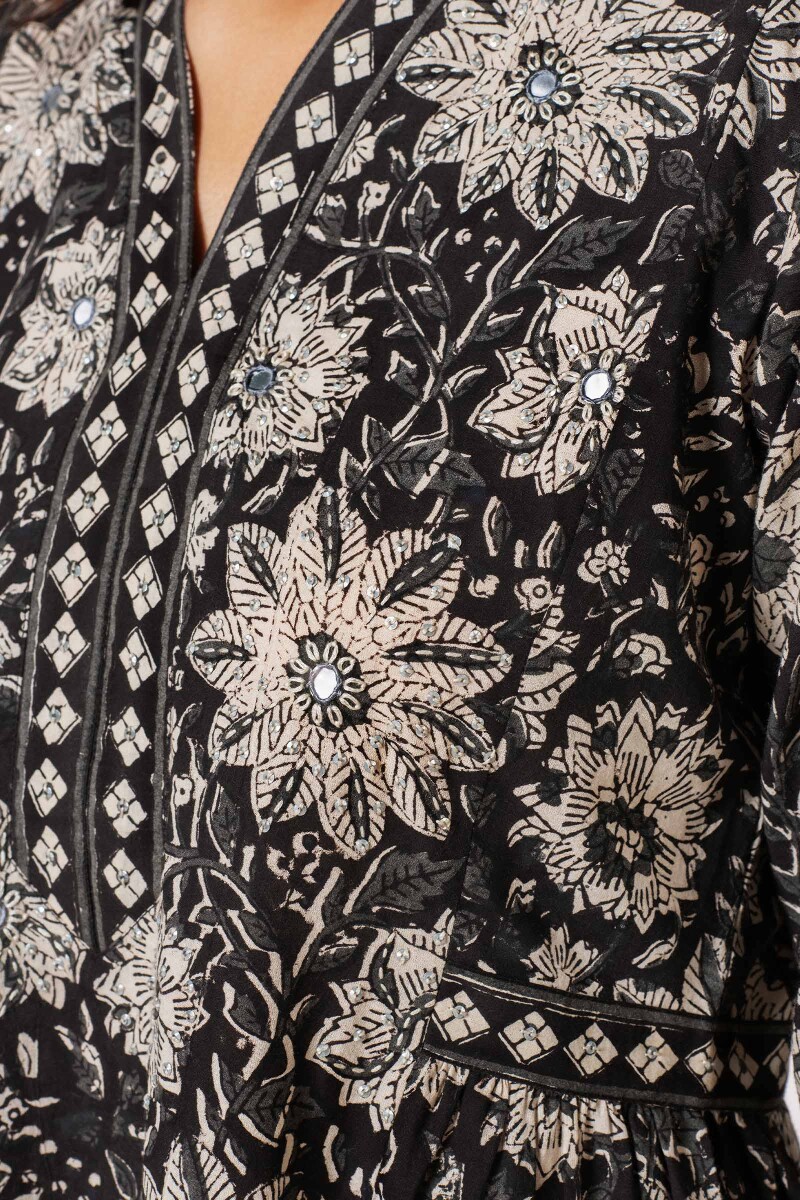 Bagru Block Printed A-Line Cotton Kurta