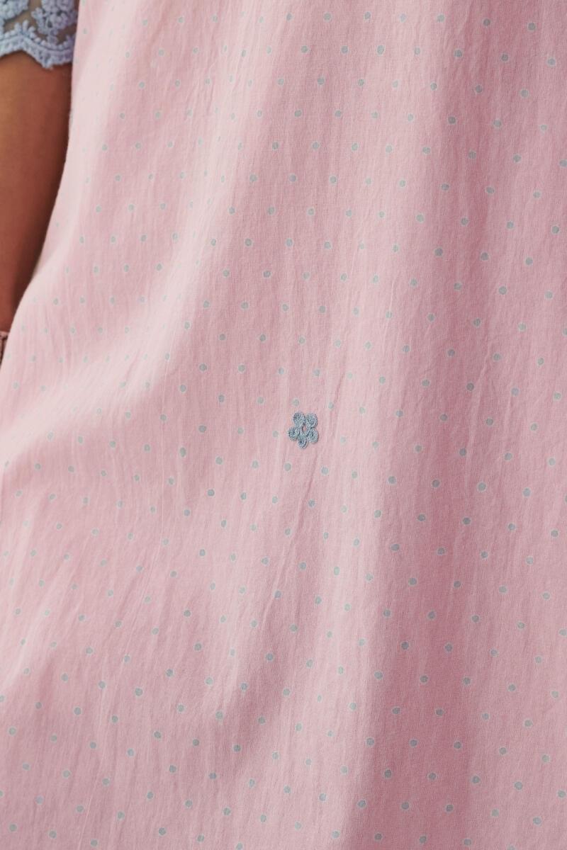 Pink Block Printed Straight Cotton Kurta