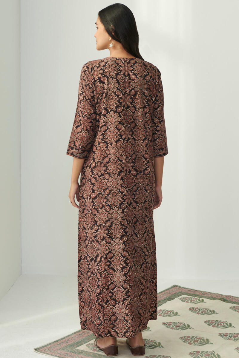 Ajrak Hand Block Printed Cotton Kaftan