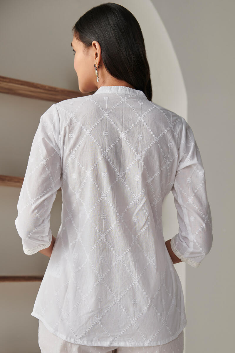 White Handcrafted Cotton Top