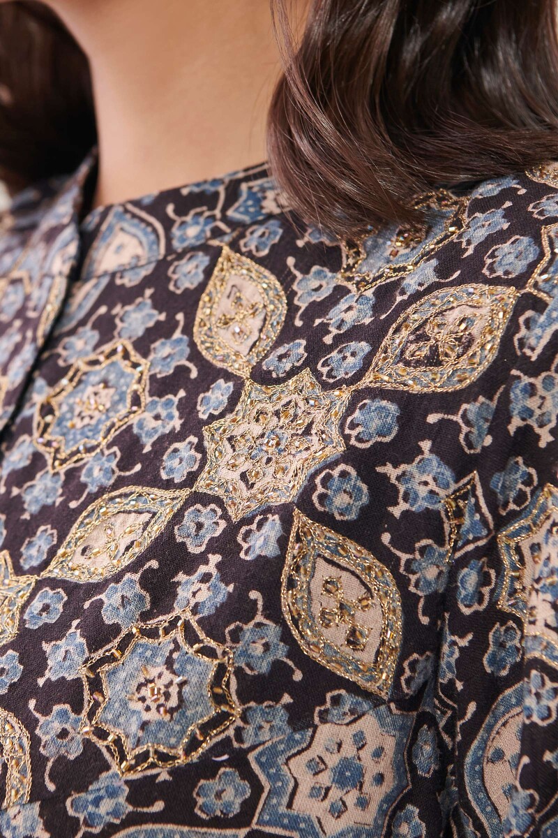 Ajrak Hand Block Printed Straight Cotton Kurta
